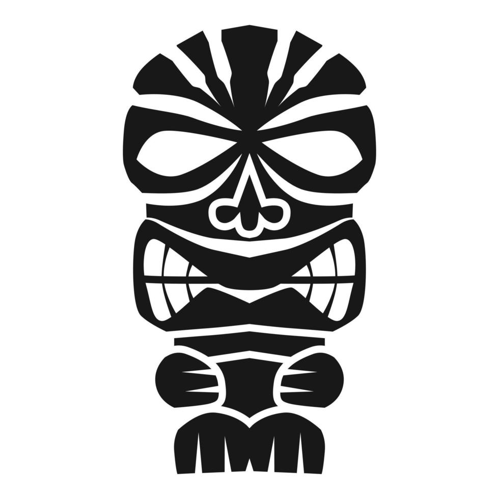 Polynesian idol icon, simple style vector