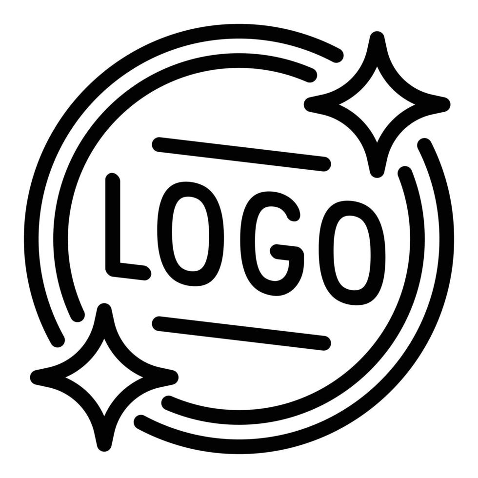 icono del emblema del logotipo, estilo de esquema vector