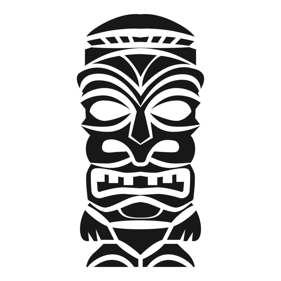 Wood idol icon, simple style vector