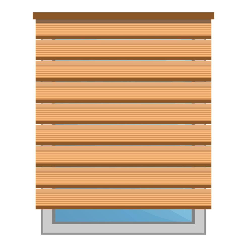 Wood sun blind icon, cartoon style vector