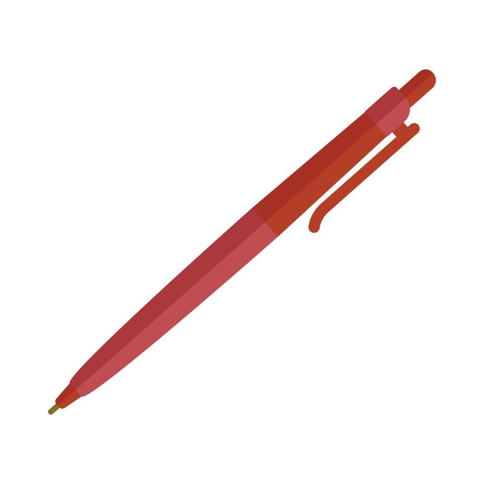 Red pen icon, flat style vector