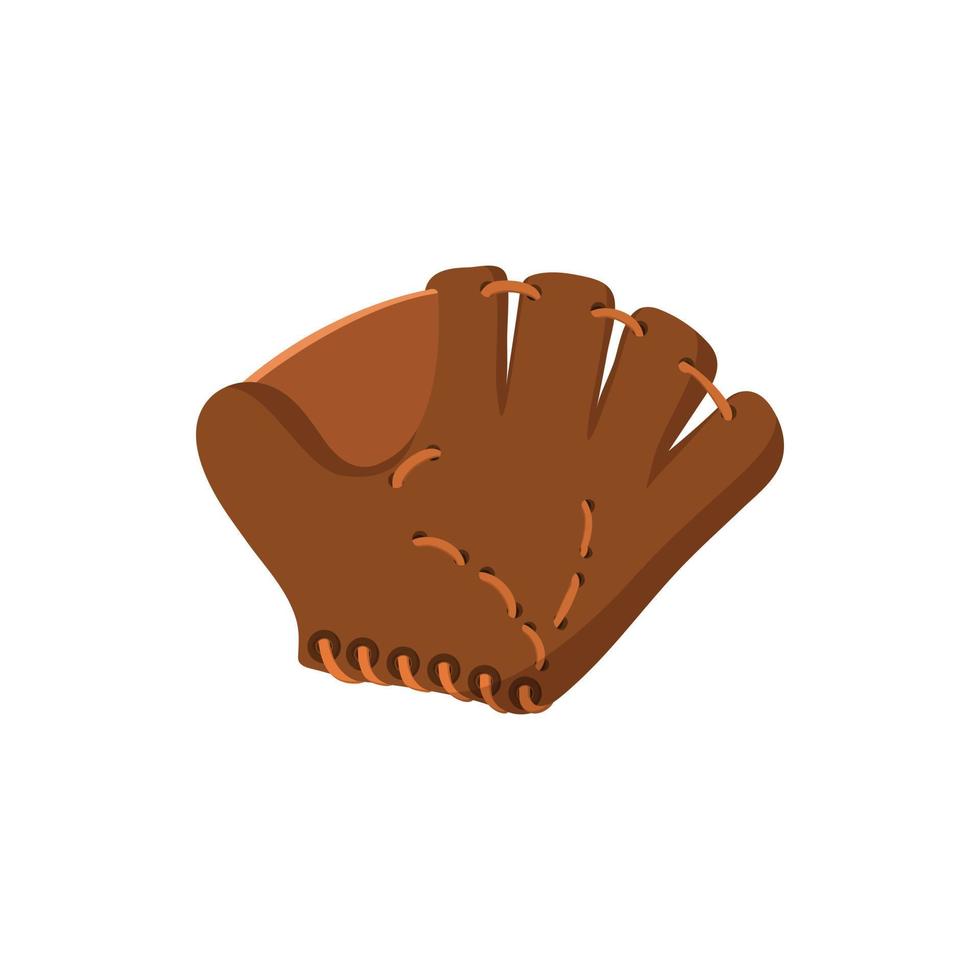 Leather baseball glove cartoon icon vector