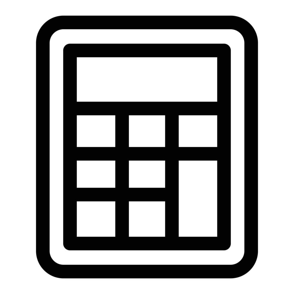 School calculator icon, outline style vector
