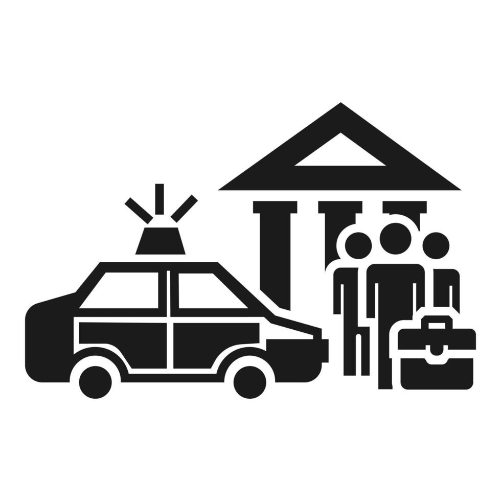 Police bribery case icon, simple style vector