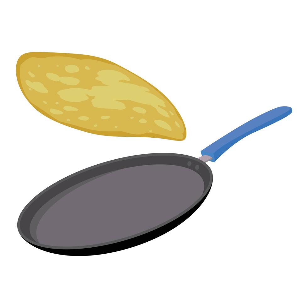 Griddle pan icon, flat style vector