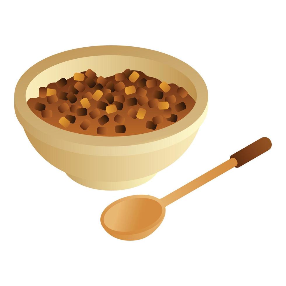 Honey with comb plate icon, isometric style vector