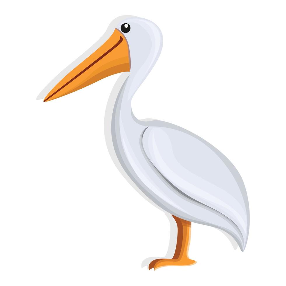 Pelican icon, cartoon style vector