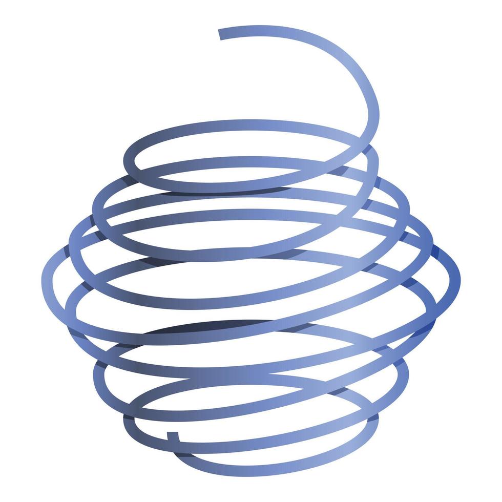 Plastic spiral spring icon, cartoon style vector