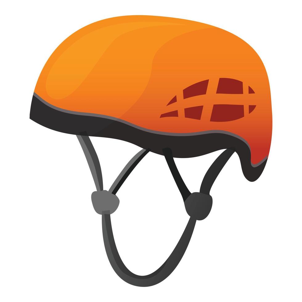 Climbing helmet icon, cartoon style vector