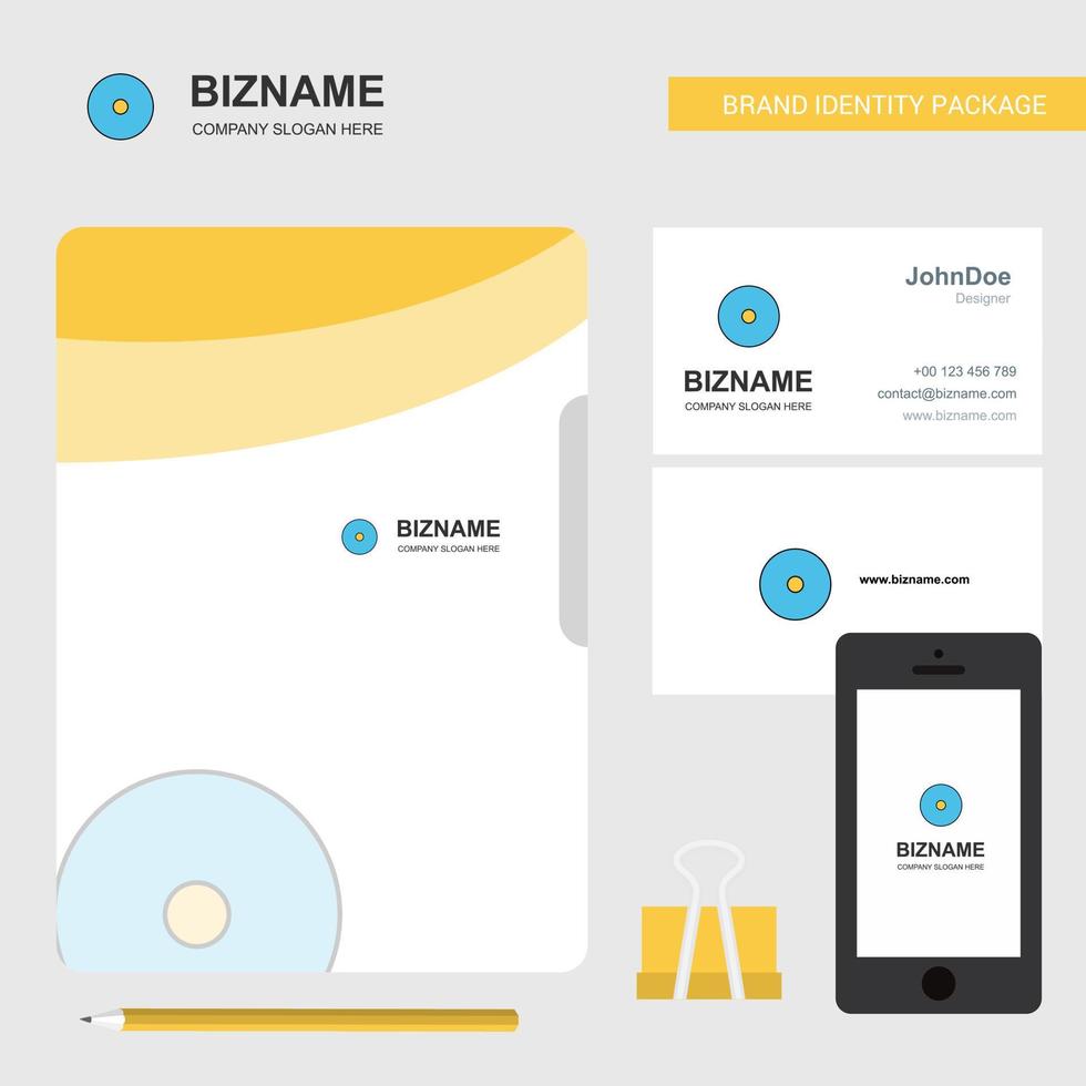 CD Business Logo File Cover Visiting Card and Mobile App Design Vector Illustration