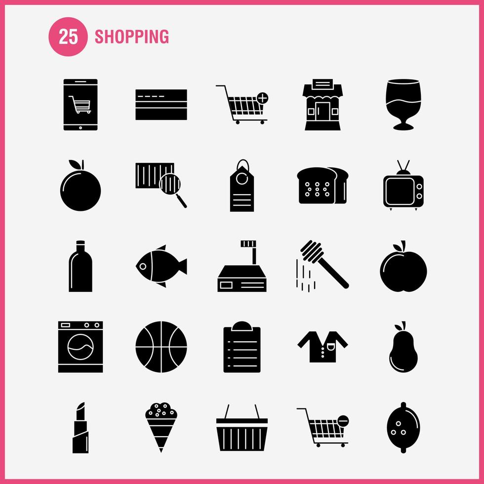 Shopping Solid Glyph Icon for Web Print and Mobile UXUI Kit Such as Cart Trolley Buy Add Cart Trolley Buy Remove Pictogram Pack Vector