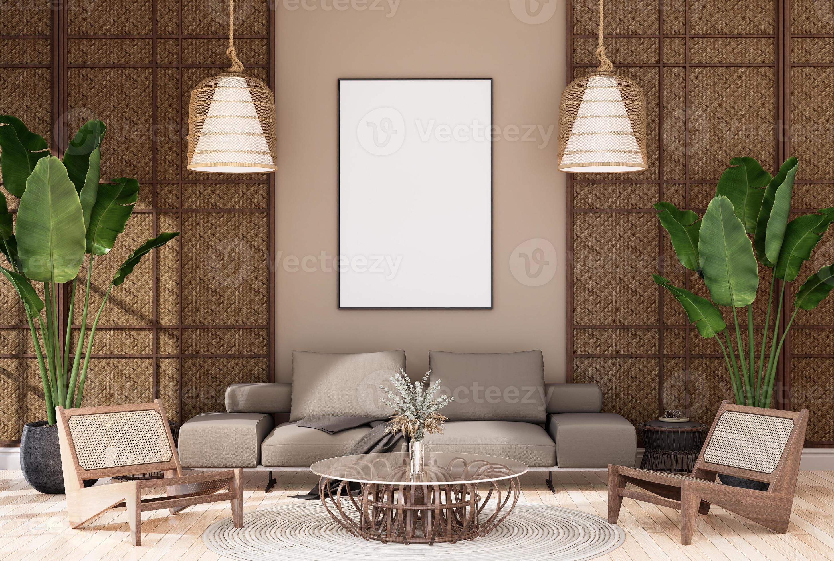 mock up poster frame in modern interior fully furnished rooms background, living  room, 14180982 Stock Photo at Vecteezy
