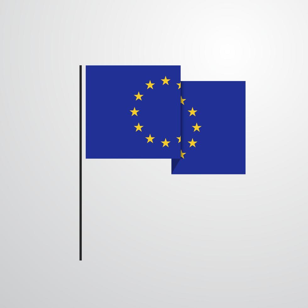 vector de diseño de bandera ondeante de la unión europea