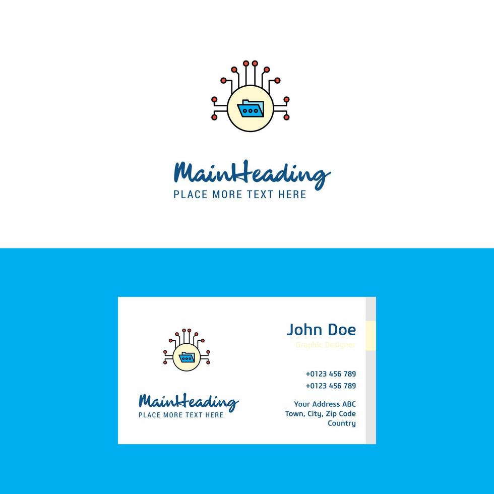 Flat Shared folder Logo and Visiting Card Template Busienss Concept Logo Design vector