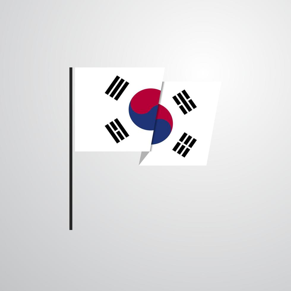 Korea South waving Flag design vector