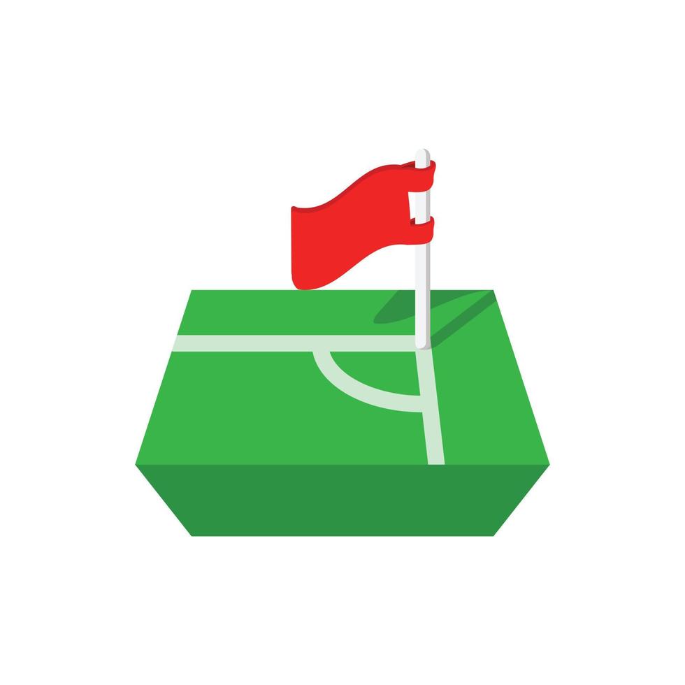 Flag in corner of the cartoon icon vector