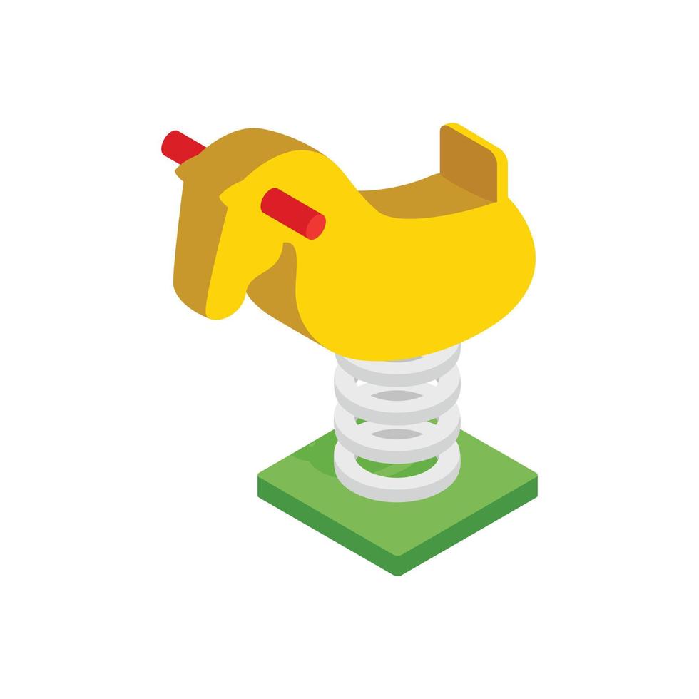 Spring see saw isometric 3d icon vector