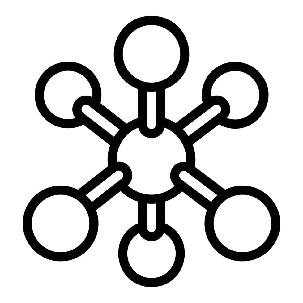 Molecule icon, outline style vector