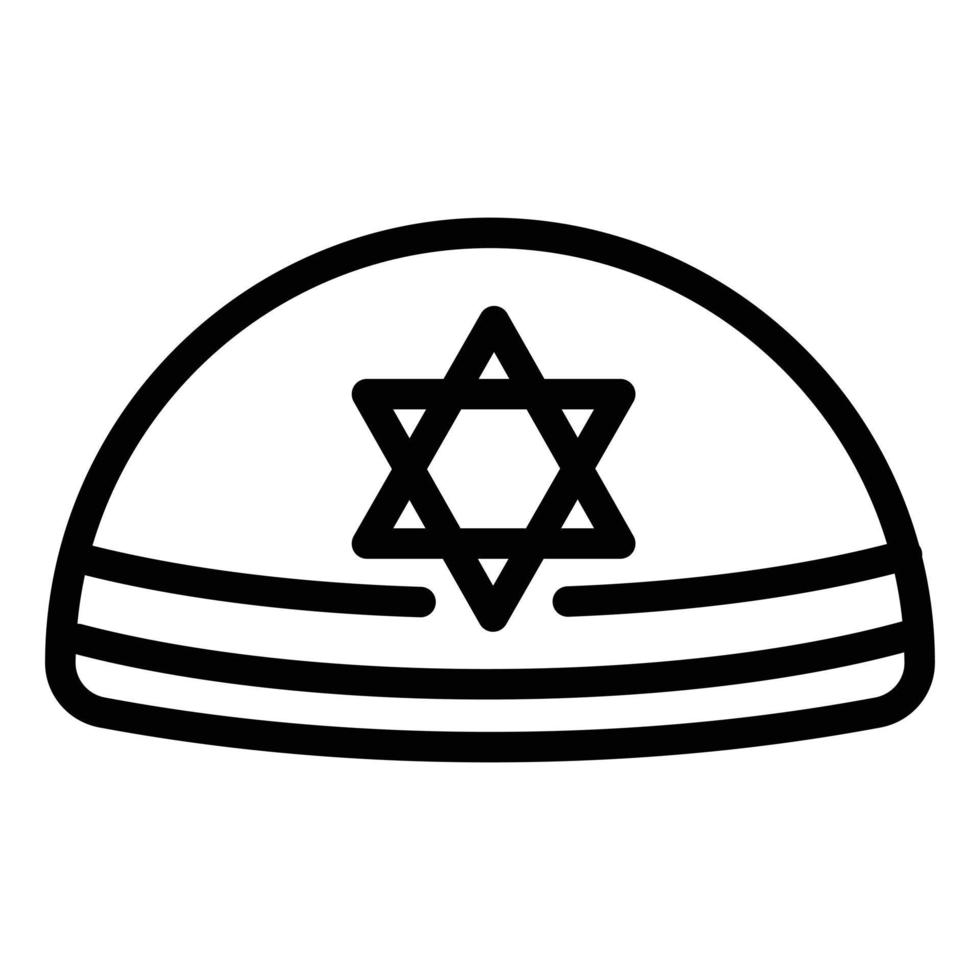 Kippah icon, outline style vector