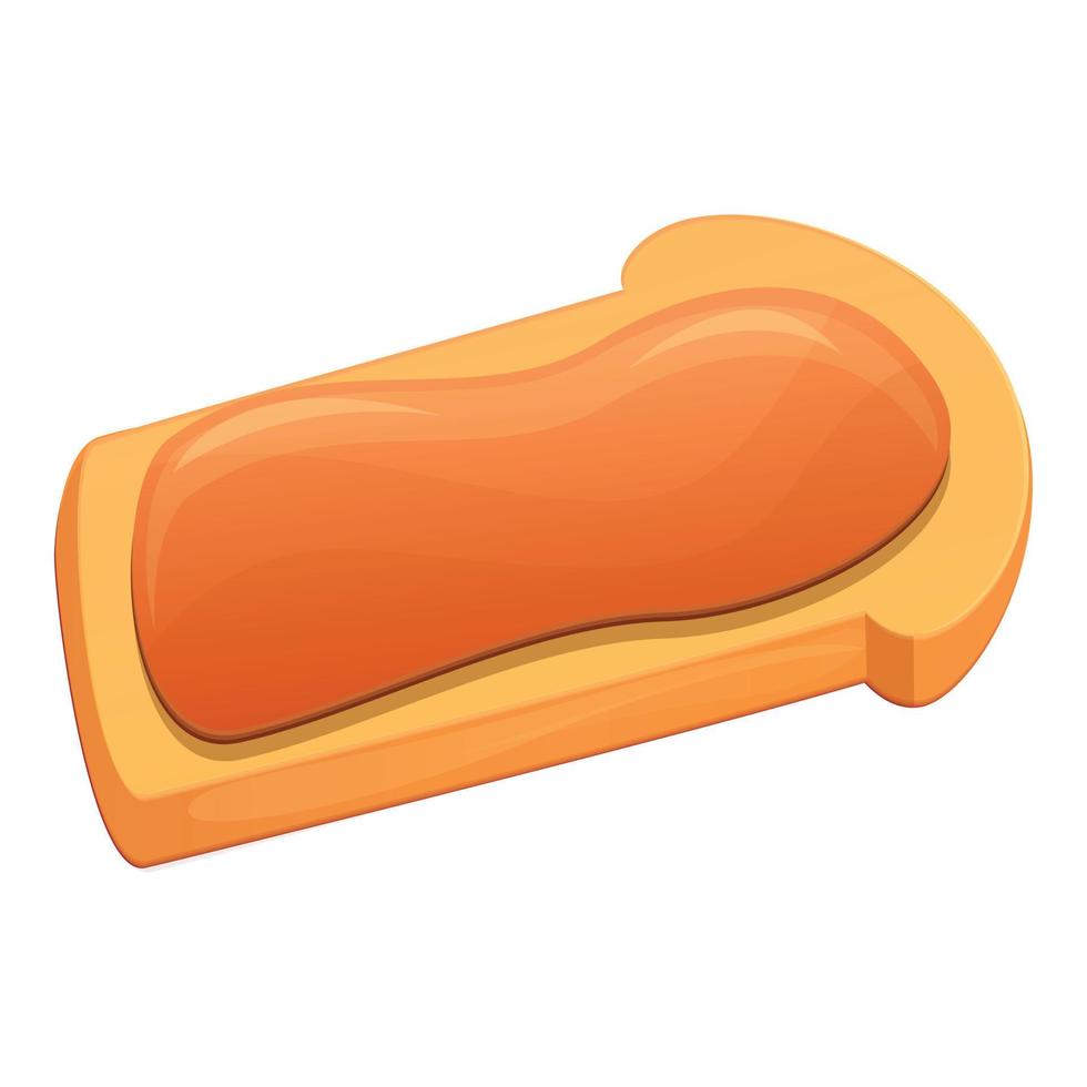 Butter on bread icon, cartoon style vector