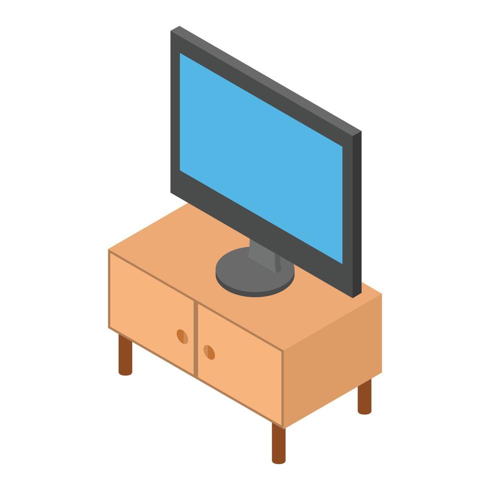 TV on the nightstand isometric vector