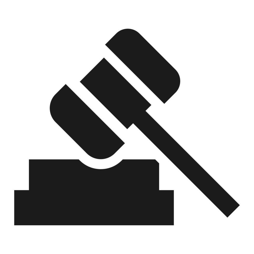Judge hammer icon, simple style vector