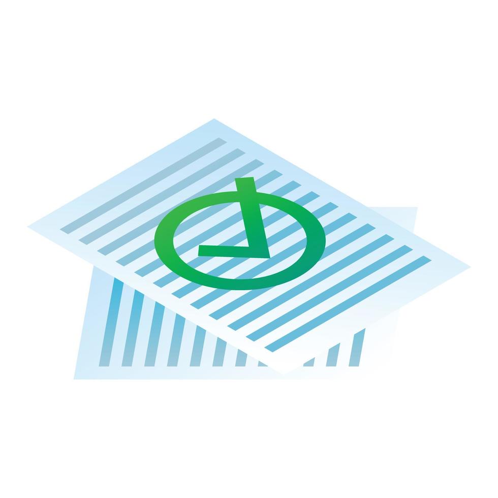 Approved paper icon, isometric style vector