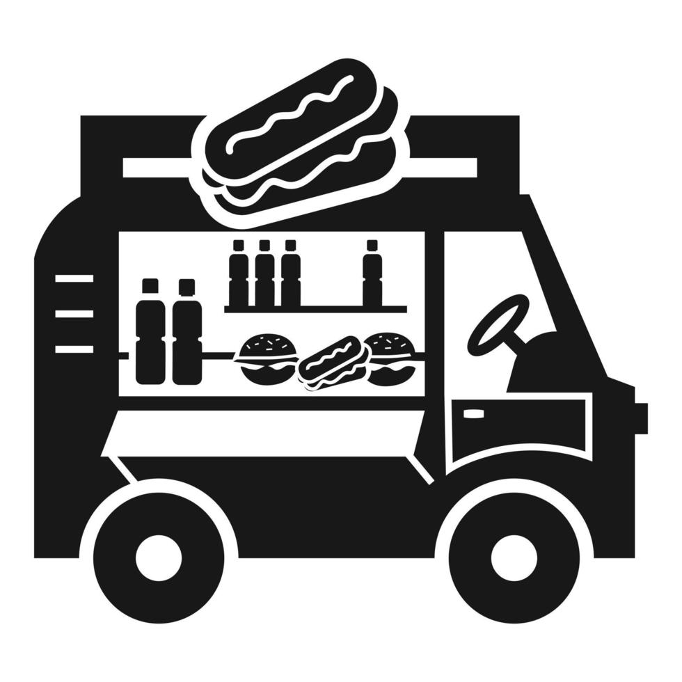 Hot dog truck icon, simple style vector