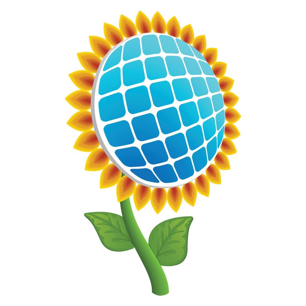 Sun flower energy icon, realistic style vector