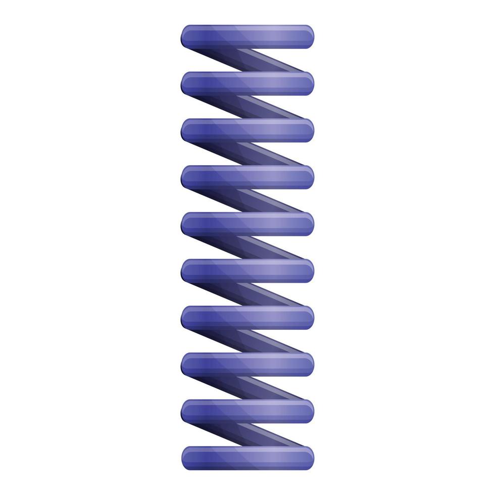 Violet metal spring icon, cartoon style vector