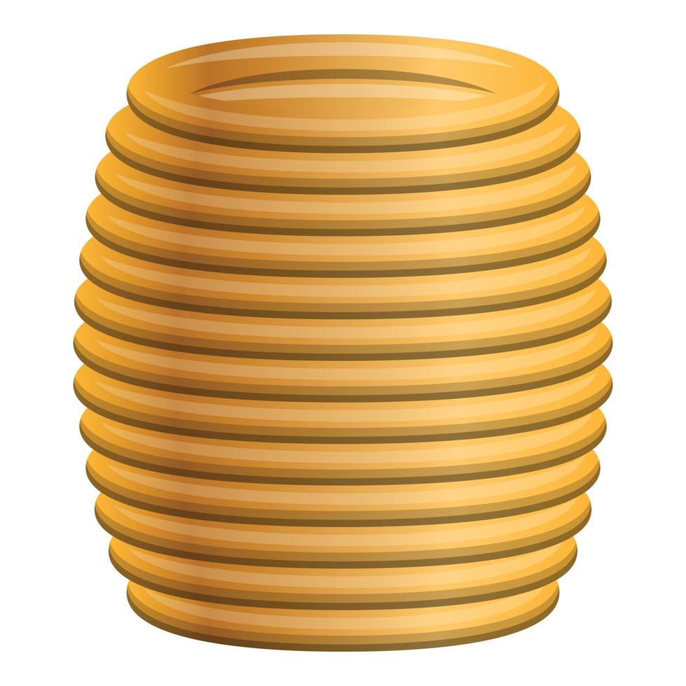 icono de cable de bobina amarilla, estilo de dibujos animados vector