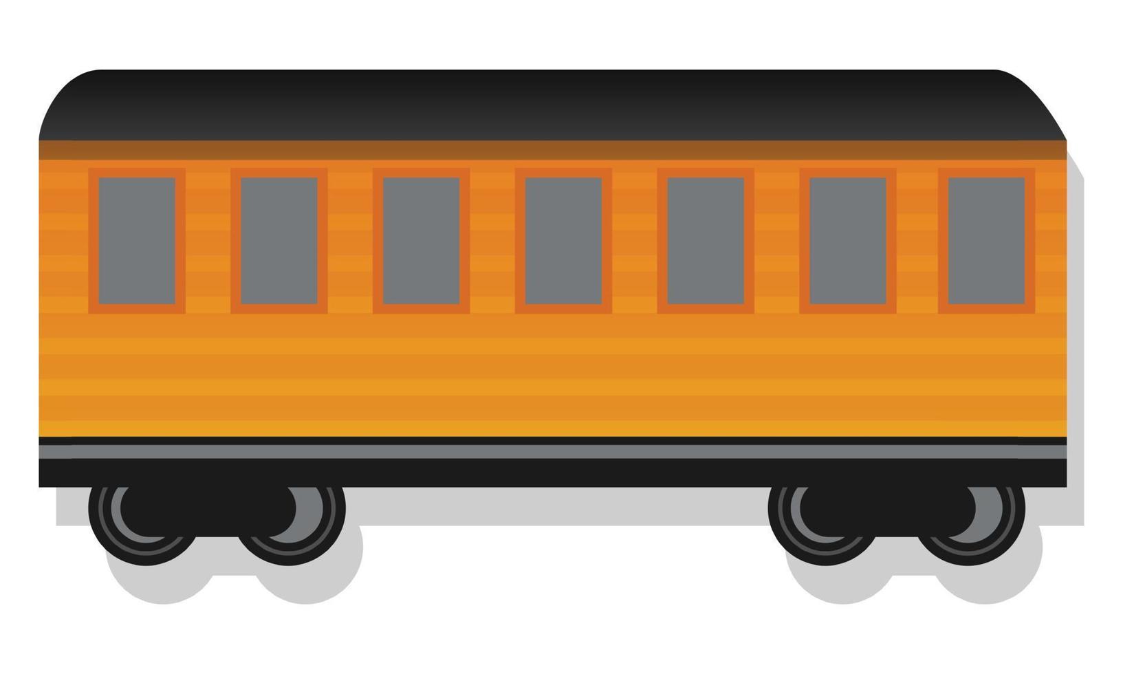 Old passenger wagon icon, cartoon style vector