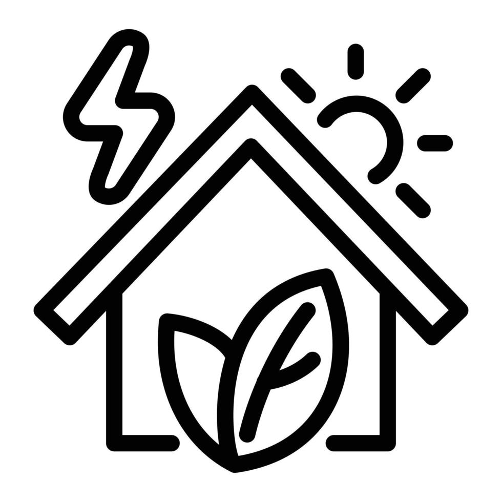 Eco house icon, outline style vector