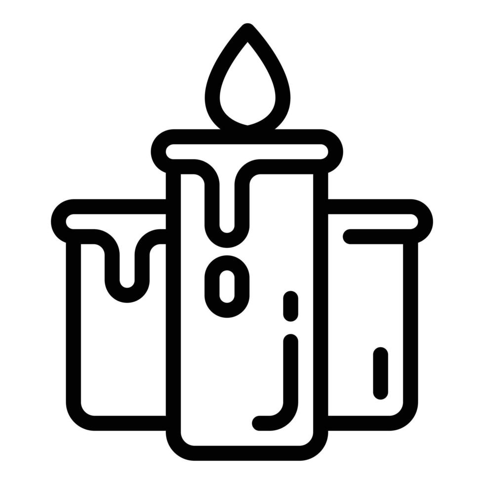 Candle icon, outline style vector