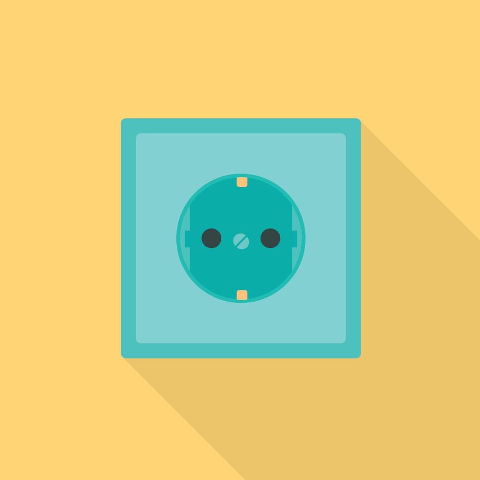 Electric socket icon, flat style vector