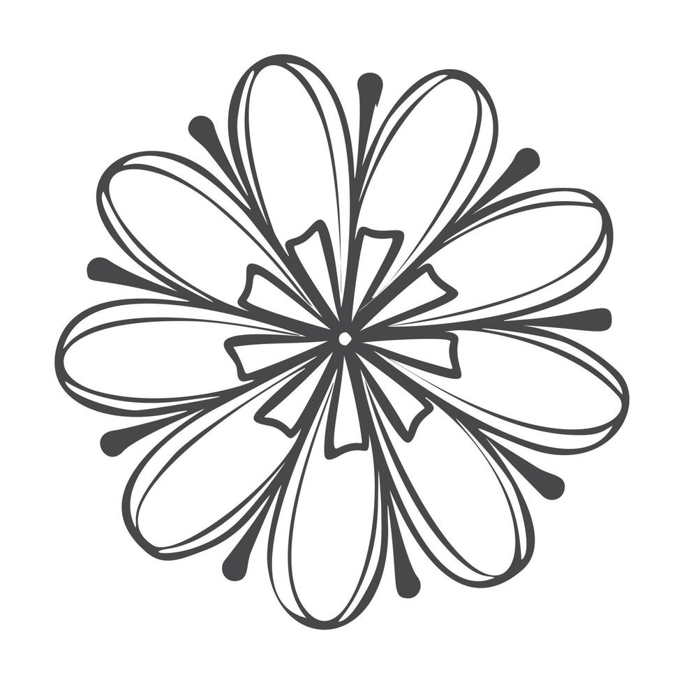icono de flores decorativas, estilo simple vector