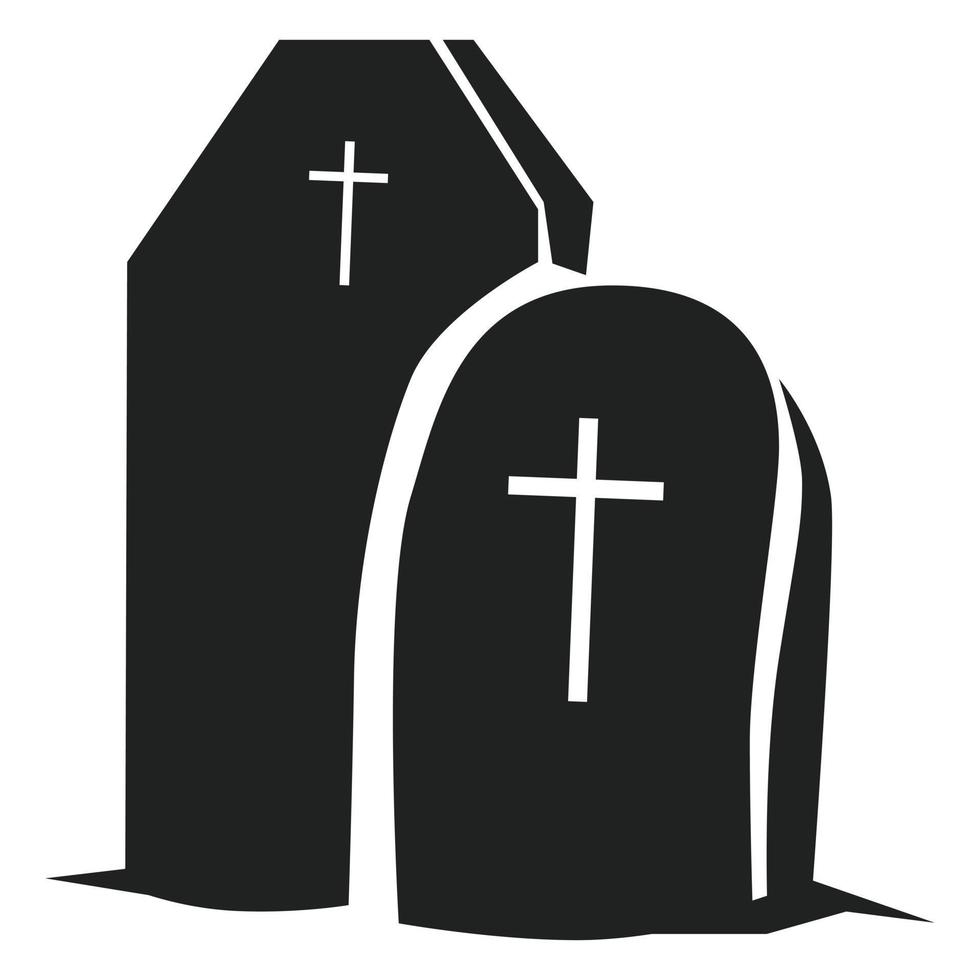 Grave icon, simple style vector