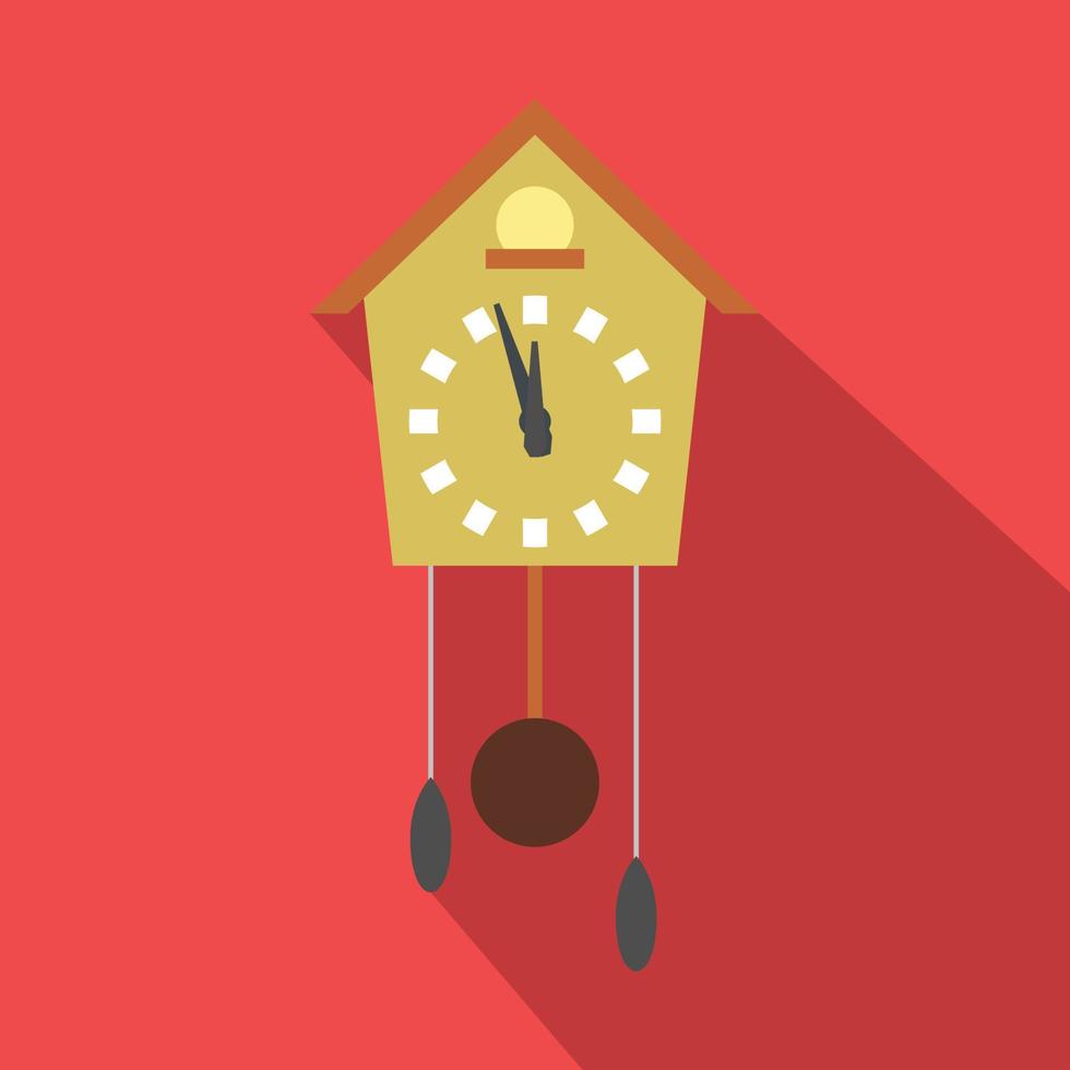 Cuckoo clock flat icon vector