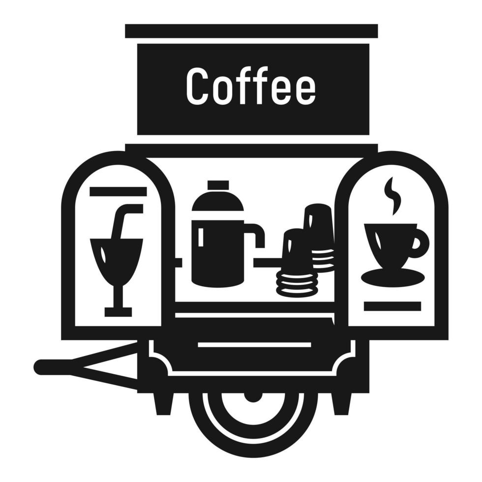 Coffee trailer icon, simple style vector