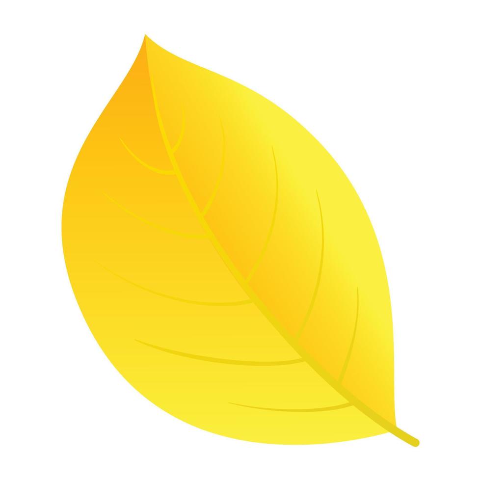Autumn yellow leaf icon, flat style vector