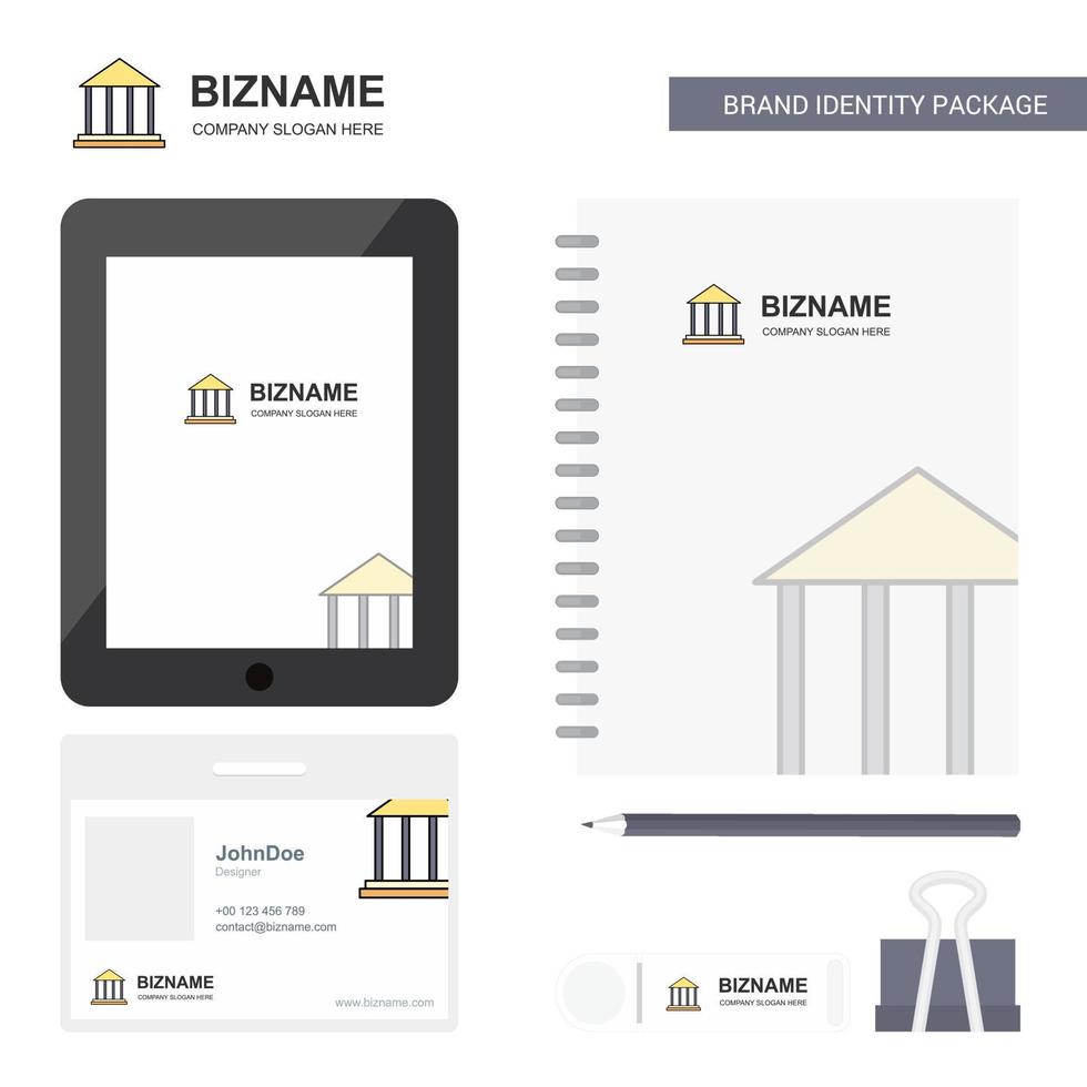 Villa Business Logo Tab App Diary PVC Employee Card and USB Brand Stationary Package Design Vector Template