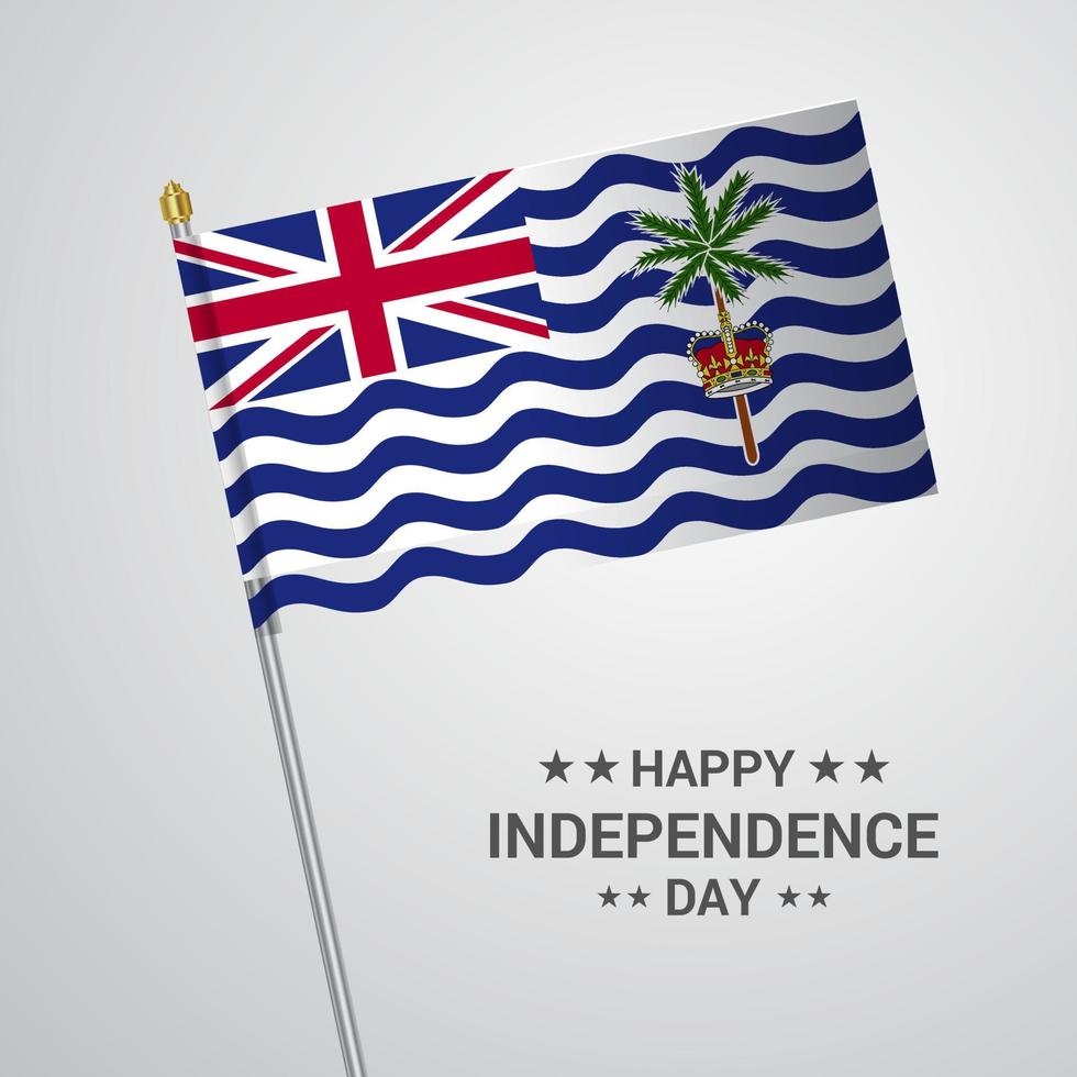 British Indian Ocean Territory Independence day typographic design with flag vector