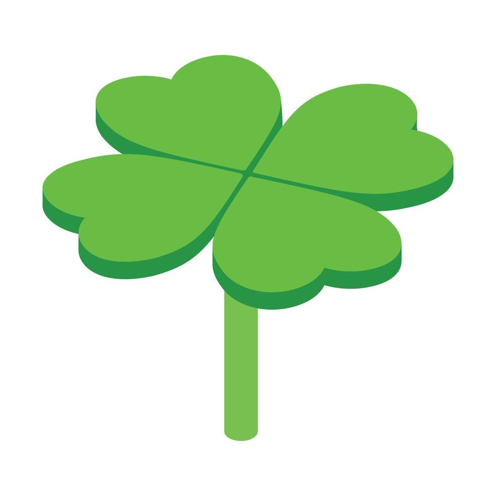 Four-leaf clover isometric 3d icon vector