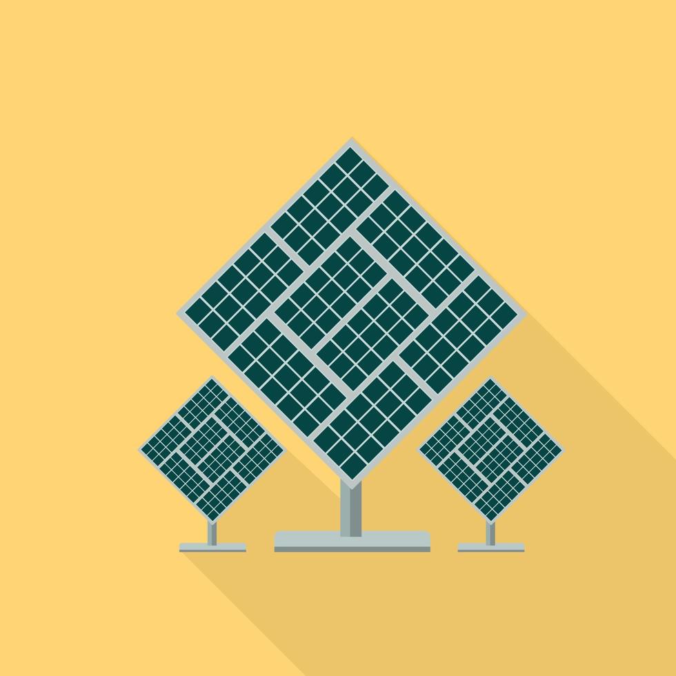 Solar panel plant icon, flat style vector