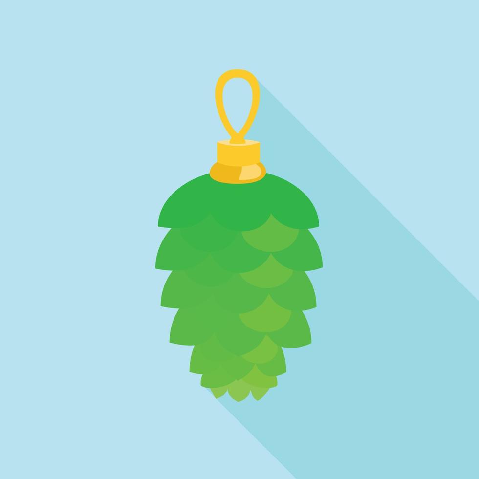 Green toy fir tree icon, flat style vector