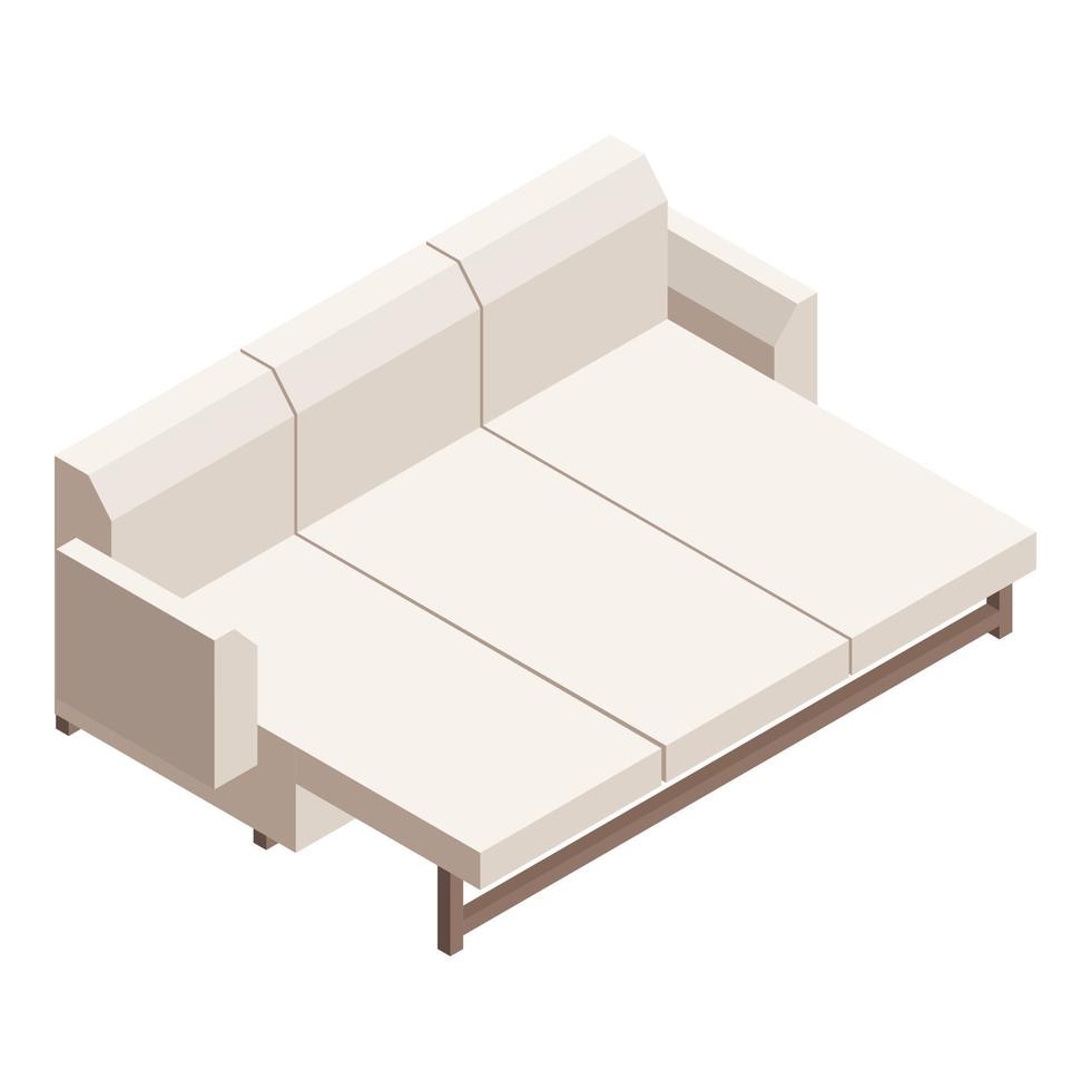 Open sofa icon, isometric style vector