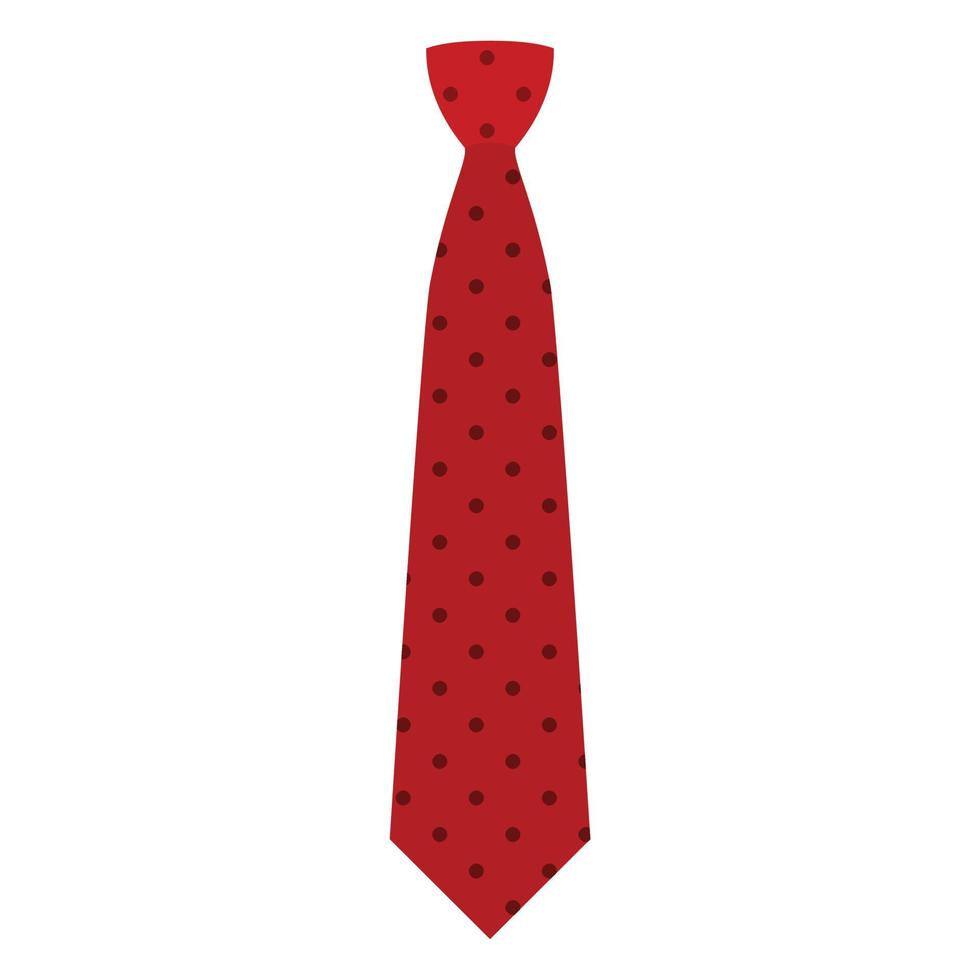 Red tie icon, flat style vector