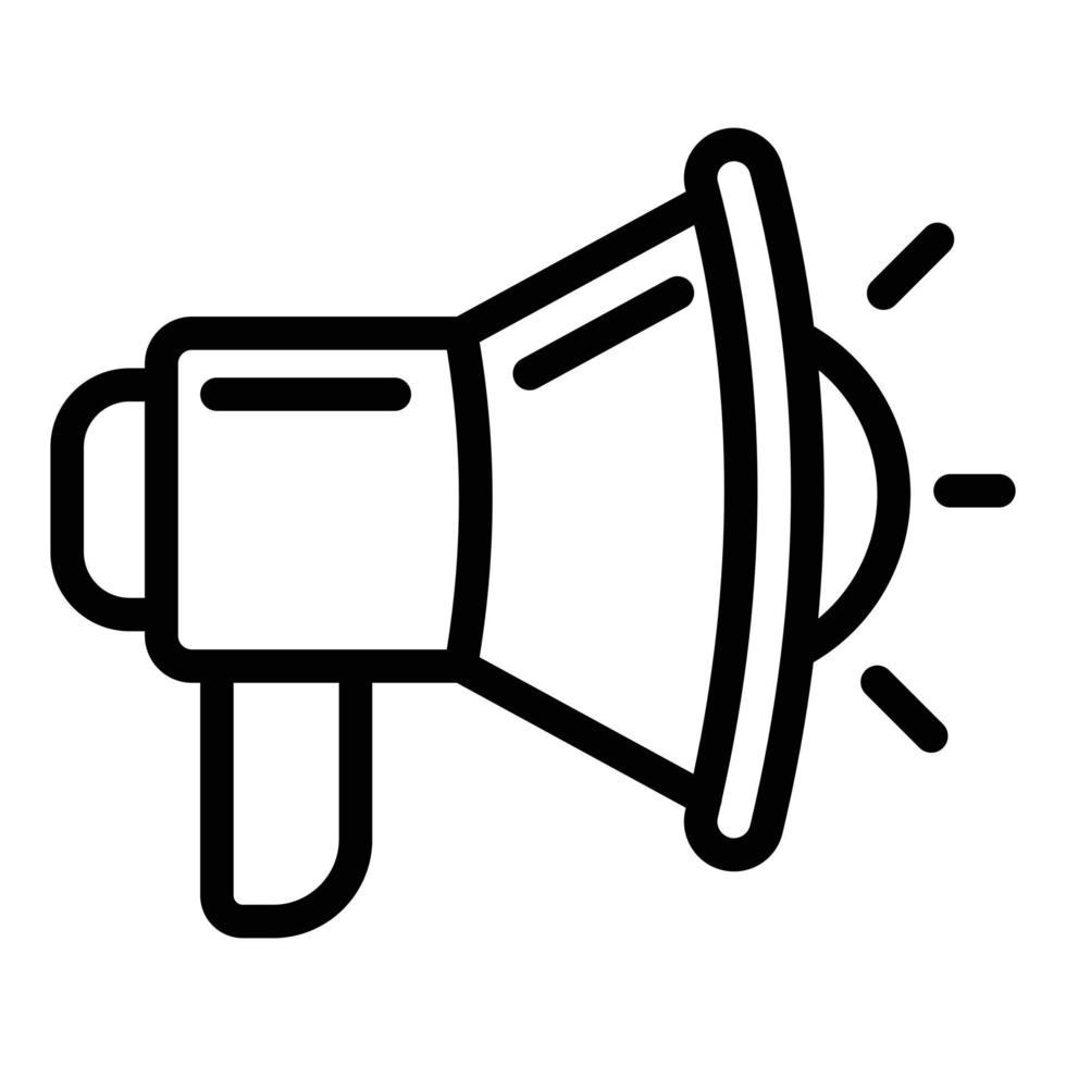 Megaphone icon, outline style vector