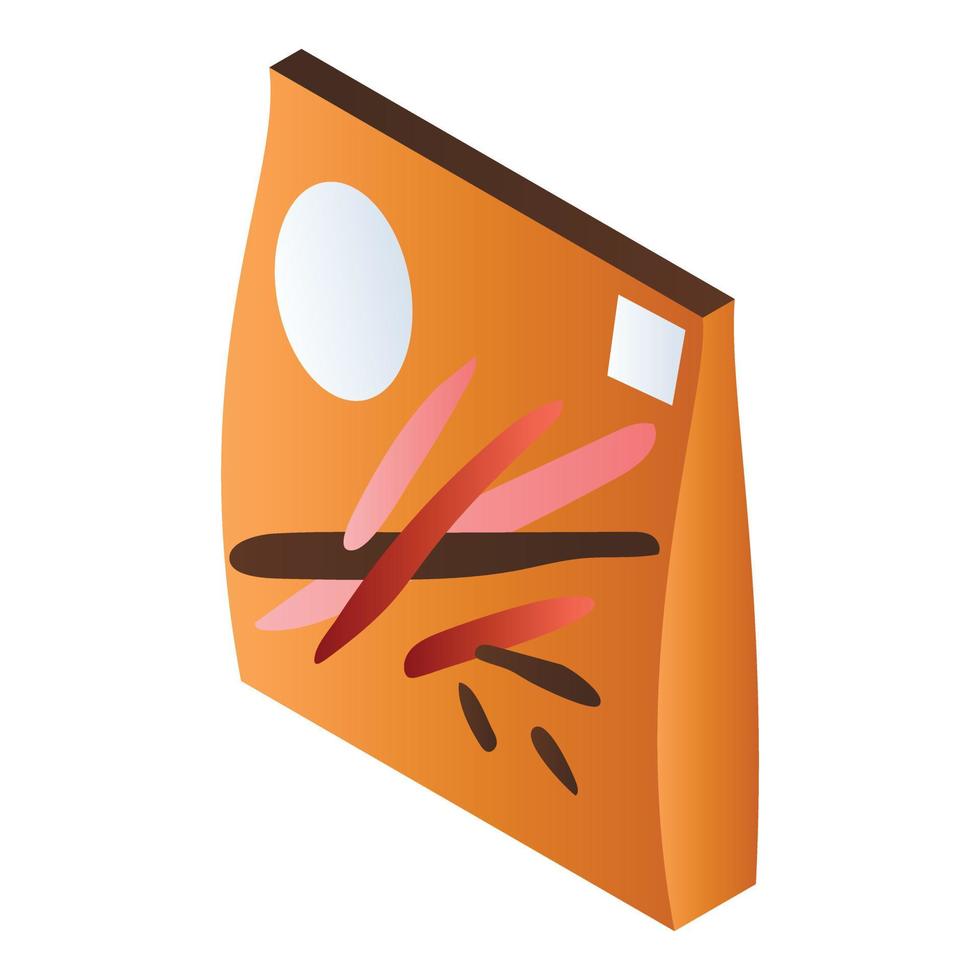 icono de paquete de palitos de galletas, estilo isométrico vector