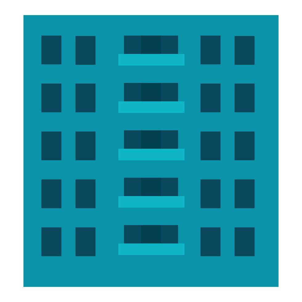 City building icon, flat style vector